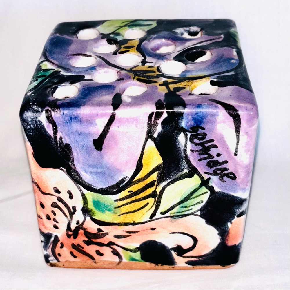 Alberta Art Pottery Flower Frog Block Carol Richard Selfridge Ceramics Studio